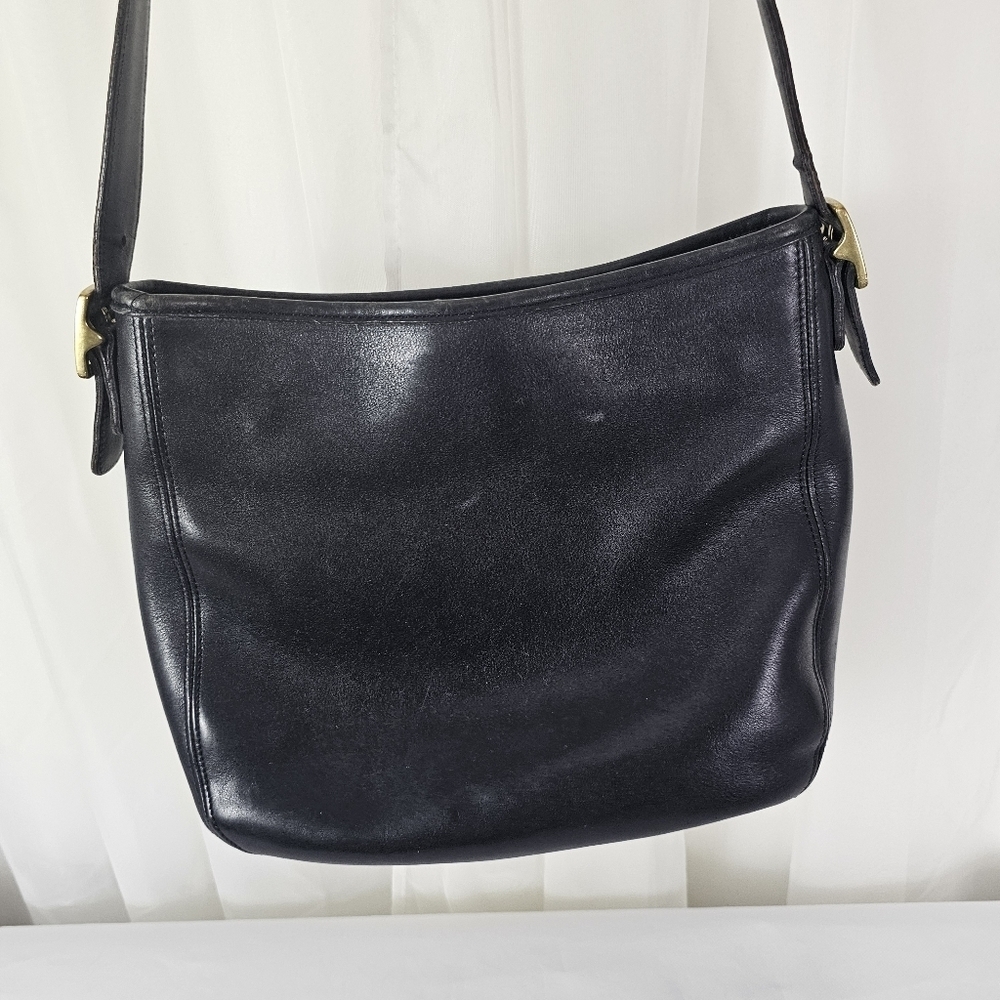 Vintage Coach Black Leather Chelsea Hobo Bag Style 6003 - Picture 6 of 9